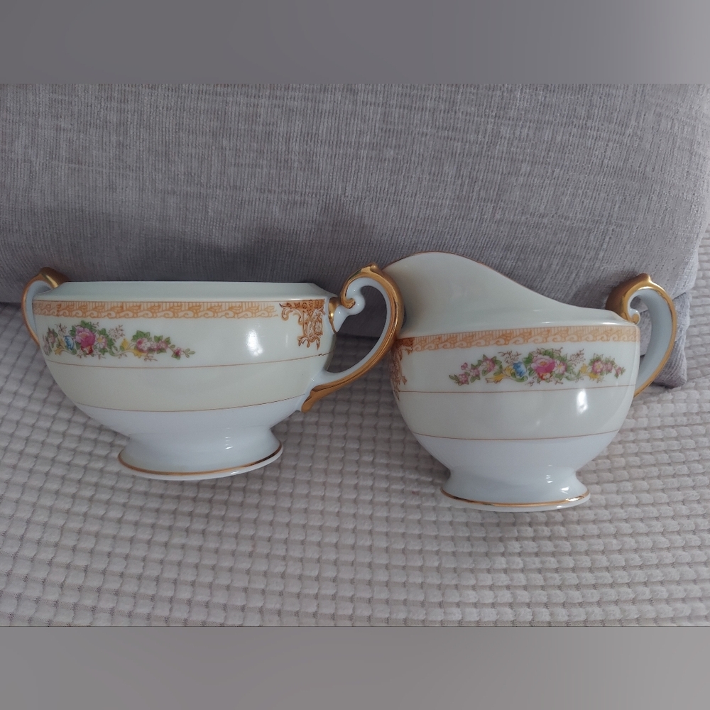 Vintage Meito China Cream and Sugar Set